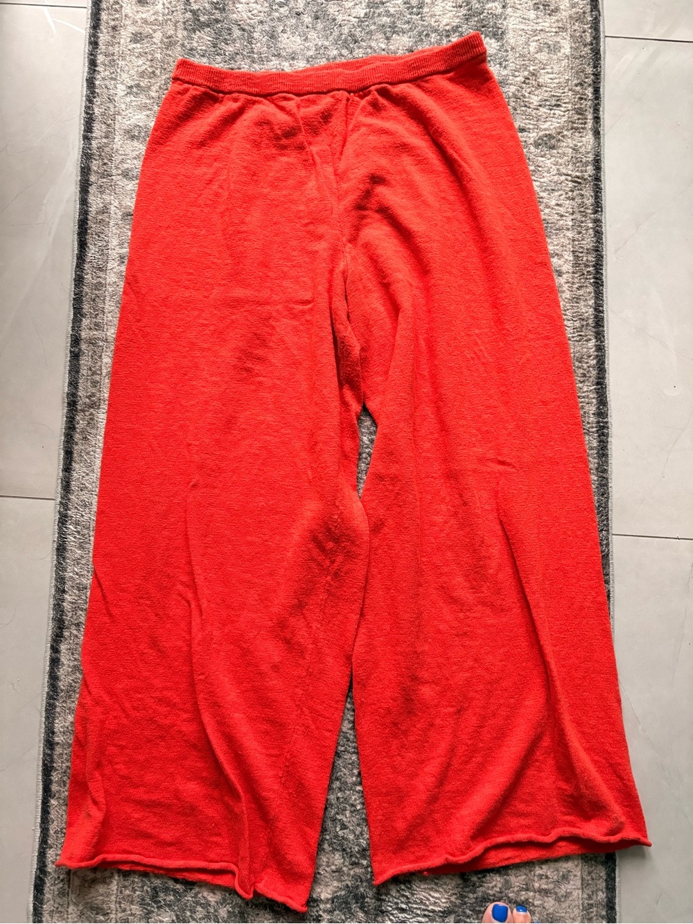 Free People Wide-Leg/asymmetrical tube top 2 piece set in Vibrant Red/Orange - Picture 2 of 2